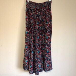 KARMA HIGHWAY Blue/Red Floral Wide-Leg Pant Sz One Size Medium/large